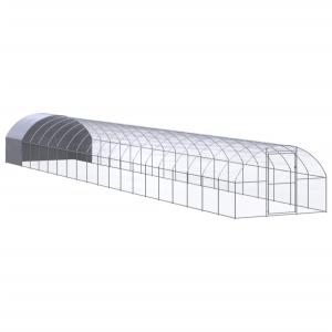 屋外鶏小屋 3x20x2 m 亜鉛メッキ鋼製
