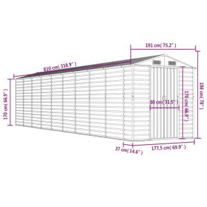 vidaXL ガーデンシェッド ライトグレーの詳細画像5