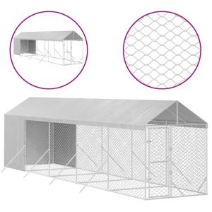 屋外犬小屋 屋根付き シルバーの商品画像