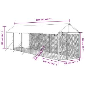 屋外犬小屋 屋根付き シルバーの詳細画像1