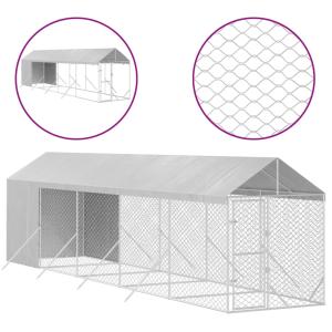 屋外犬小屋 屋根付き シルバーの詳細画像2