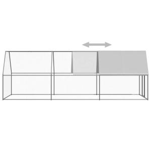 鶏小屋 2x6x2m 亜鉛メッキ鋼製の詳細画像1