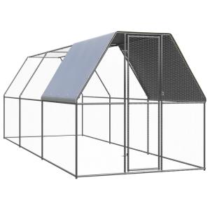 鶏小屋 2x6x2m 亜鉛メッキ鋼製の詳細画像2
