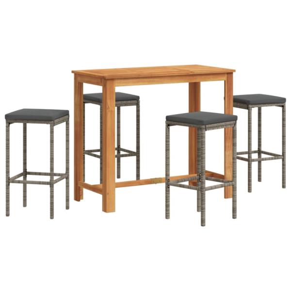 バーテーブル セット チェア おしゃれ カウンターテーブル キッチン 北欧 5点セット グレー アカ...