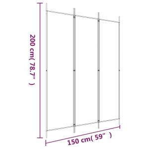 3枚パネル 間仕切り ホワイト 150x200...の詳細画像3