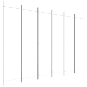 6枚組パネル 間仕切り ホワイト 300x200 cm 布製