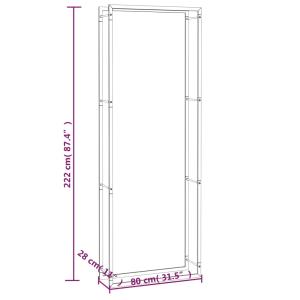 薪ラック マットブラック 80x28x222c...の詳細画像5