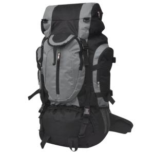 登山用リュック XXL 75L ブラック＆グレー｜vidaXL
