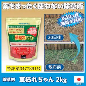 除草剤 無農薬 安全 除草材 草枯れちゃん 2kg　雑草 雑草駆除 弱酸性 農耕地 墓地