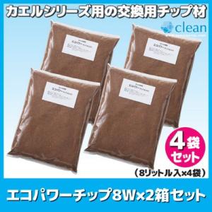 交換用チップ材 エコパワーチップ8W×2箱セット(8L入×4袋)　自然にカエルS エコクリーン 家庭用 生ごみ処理