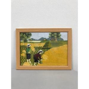 SALE 10%OFF】ベトナム 刺繍絵 全面手刺繍 刺繍画 ハンドメイド