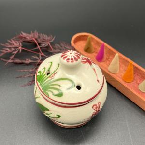 九谷焼 日本香堂 木米 香炉 日本製 豆香炉 : ドラッグストアトラッド