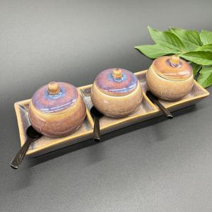 バッチャン焼きミニケース ベトナム雑貨 陶器 食器 蓋つき ケース