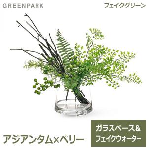 フェイクグリーン 観葉植物 人口観葉植物 造花 卓上 アジアンタム ベリー ウォータートラぺゾイド おしゃれ グリーンパーク PRGR-1175 植物 グリーン GREENPARK｜viewgarden