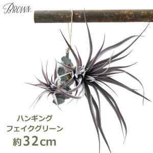 フェイクグリーン 観葉植物 人工観葉植物 造花 壁掛け エアプランツ チランジア 着生パープル ハンギング おしゃれ リアル グリーン 吊り下げ インテリア Brown
