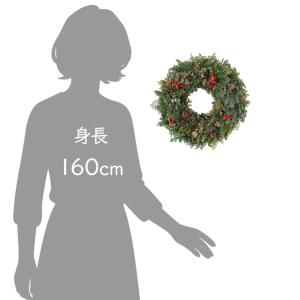 クリスマス リース 30cm モミの木 生リー...の詳細画像5