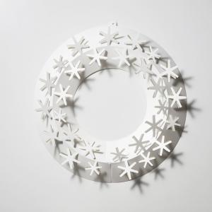 リース おしゃれ 玄関 インテリア リビング 雪 S ペーパーリース スノー シンプル ホワイト メール便 対応 Paper Wreath PW04-S-205 白 オーナメント 飾り 伊藤