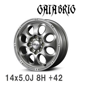 【MID/マルカサービス】 GAIA BRIG 14x5.0J +42 100&114 8H シルバー アルミホイール 4本セット｜vigoras