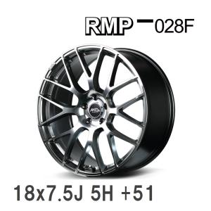 【MID/マルカサービス】 RMP 028F 18x7.5J +51 112 5H ハイパーメタルコート＋ミラーカット アルミホイール 4本セット｜vigoras