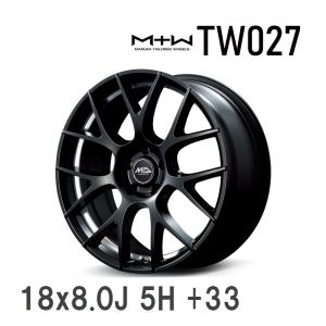 【MID/マルカサービス】 MTW TW027 18x8.0J +33 114 5H セミグロスブラック/アンダーカット アルミホイール 4本セット｜vigoras