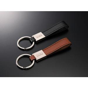 【HKS】 プレミアムグッズ HKS LEATHER KEYRING BLACK 32 x 110 x 5 材質：牛革(スプリットレザー) スチール [51007-AK222]｜vigoras