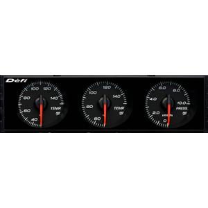 Defi(デフィ) DIN Gauge Style98 Hommage 3連メーター 黒文字板/赤指針