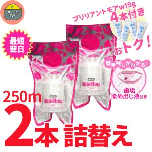 フロアフロス 250m【詰め替え用 ×2】（オマケブリリアントモアwミニサイズ 4本付き）オーラルケア ワックス付き ◎即イク