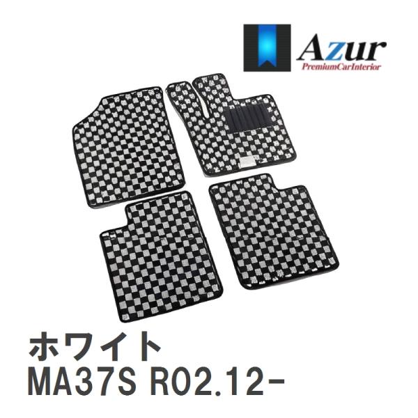 【Azur】 デザインフロアマット ホワイト スズキ ソリオバンディット MA37S R02.12-...