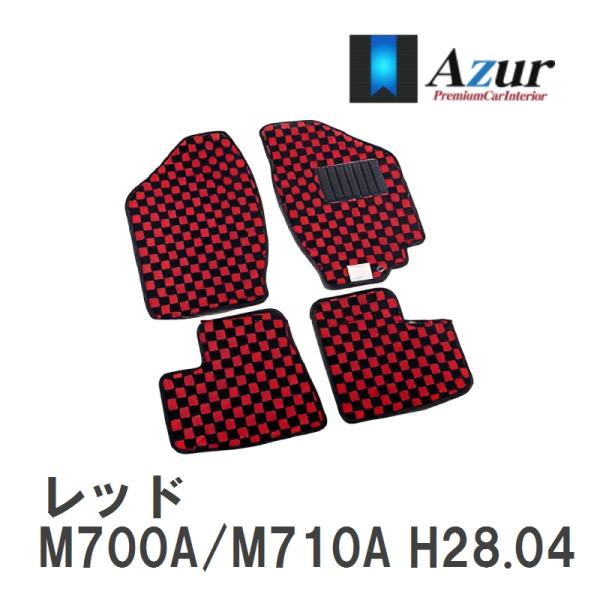 【Azur】 デザインフロアマット レッド トヨタ パッソ M700A/M710A H28.04- ...