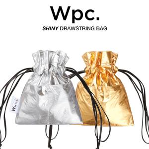 Wpc 巾着バッグ 手さげ 肩掛け 2Way シルバー ゴールド シャイニー  Wpc. ワールドパーティー W021