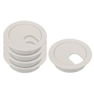 YOKIVE デスク用ケーブルホールカバー コードスルーレースウェイ プラスチック オフィス ホーム 日常生活用 (35mm グレー) 5個