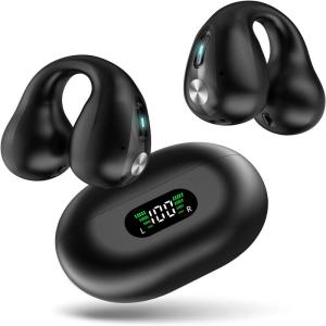 Bluetooth5.3 空気伝導イヤホン Bluetooth 耳を塞がないイヤホン オープンイヤー 音漏れ抑制 耳挟み Type‐C急速充｜villageused