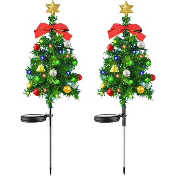 HY-MS クリスマスツリー ソーラー ガーデンライト クリスマス イルミネーションライト 屋外 防...