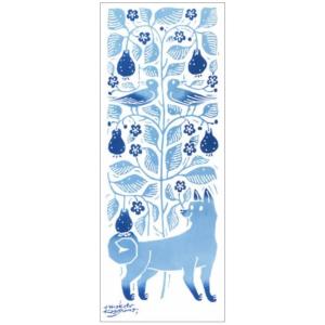 戸田屋商店 梨園染 手ぬぐい 梨と柴犬とゆりかもめ 390