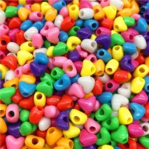 大きい穴 アクリルビーズ 穴4mm 形 型 ビーズ アクリル 大きな穴 カラフル 濃い色 明るい いろんな形 女の子 穴あり 可愛い おもち