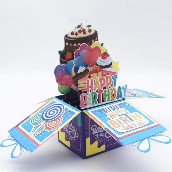 誕生日カードポップアップ、お誕生日おめでとうカード、手作りの誕生日ケーキカード、3D誕生日グリーティ...