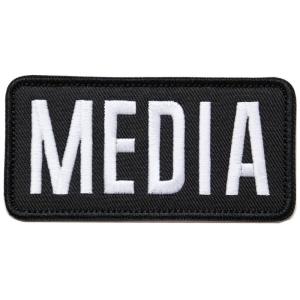 ワッペン MEDIA（メディア・報道機関・マスコミ） マジックテープ（ベルクロ・面ファスナー）着脱式 ミリタリー サバゲー 刺繍パッチ