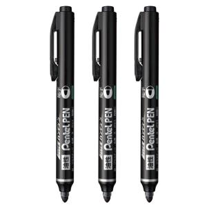 ぺんてる 油性ペン ノック式ハンディS Pentel PEN AMZ-NXS15AP3 細字 黒 3本 NXS15AP3AMZ