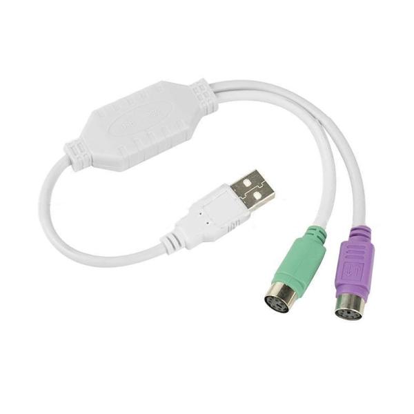 TRkin USB-PS/2変換変換器キーボードとマウス変換ヘッド（オスtoメス）ホワイト