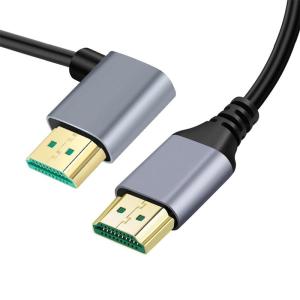 xiwai 8K HDMI 2.1 超薄型HDTVケーブル 0.5m 4K ハイパー超柔軟スリムコード 左角度 90度 Type-A オス-