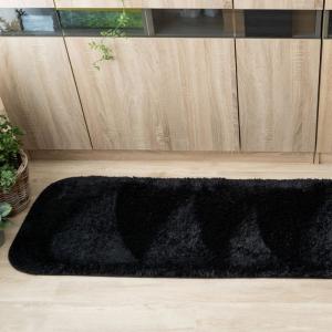 サヤンサヤン 洗える キッチンマット デュレ ナチュラルカラー 滑り止め付き 45x270 ブラック