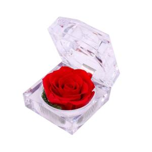 赤 薔薇 プリザーブドフラワー ジュエリーケース付 フラワーアレンジ プレゼント 誕生日 記念日 お見舞い レッド ローズ