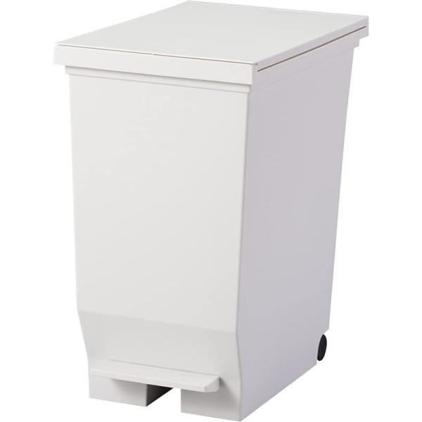 アスベル フタ付きゴミ箱 キッチン 40L 両開きペダル カウンター下収納可 白 衛生的 A6304