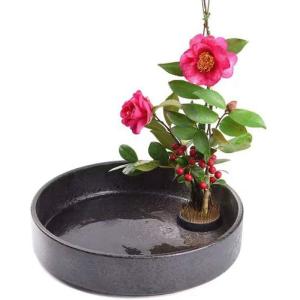 花器 カキ 剣山 生け花 水盤 華道 道具 けんざん 花道 陶器 (剣山あり
