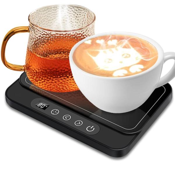 保温プレート ホットプレート カップウォーマー コーヒー保温コースター 9段温度設定 最大80°C ...
