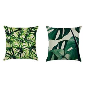 クッション 座布団 クッションカバー 45 45 座布団カバー Dorasu 北欧 可愛い 緑の葉のパターン ゲルクッション 座