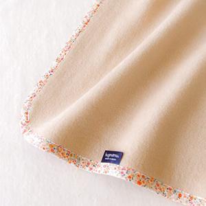 はぐまむ hugmamu 日本製 綿毛布 ブランケット , フラワリー キャメル) 1829-S-14