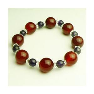 ブレスレット ガーネット アメジスト 本水晶 天然石 パワーストーン  龍山寺 祈願済