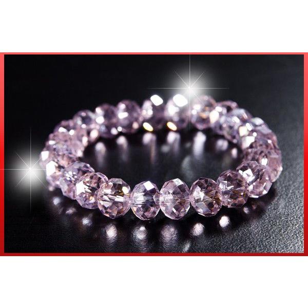 ブレスレット オーストリアクリスタル ピンクカラー 32面カット