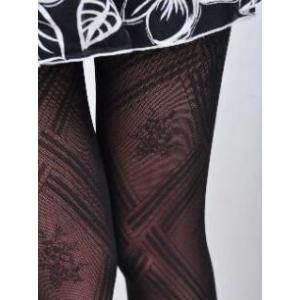 タイツ さざんか 柄 ファッションタイツ 山茶花